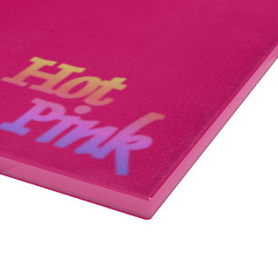 Planche À Découper Plateau de coupe en verre fuchsia rose chaud