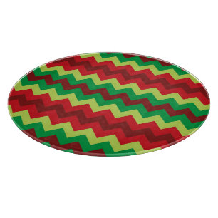 Planche À Découper Plateau de coupe en verre motif de chevron vert ro