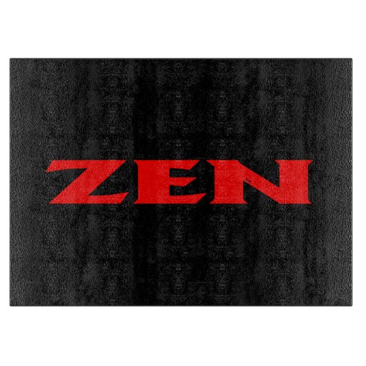 Planche À Découper Plateau de coupe en verre noir rouge zen (Devant)