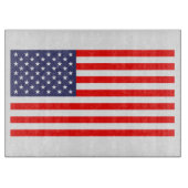 Planche À Découper Plateau de coupe en verre patriotique avec drapeau (Devant)