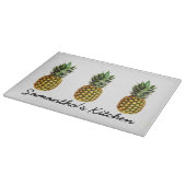 Planche À Découper Plateau de coupe en verre personnalisé avec ananas (Coin)