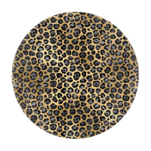 PLANCHE À DÉCOUPER PLATEAU DE COUVERTURE EN OR LEOPARD ABSTRAIT (Devant)