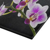 Planche À Découper Plateau de découpe d'orchidées blanches et violett (Coin)
