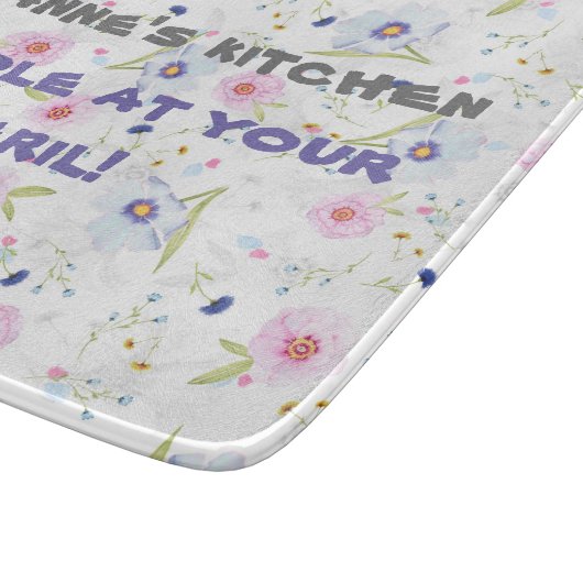 Planche À Découper Plateau de découpe personnalisé avec fleurs ditsée (Coin)