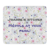 Planche À Découper Plateau de découpe personnalisé avec fleurs ditsée (Devant)
