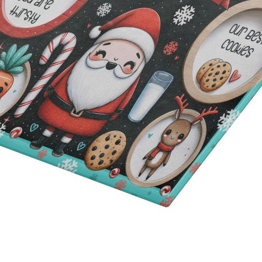 Planche À Découper Plateau père Noël Milk & Cookies avec Reindeer Sna (Coin)