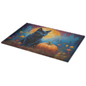 Planche À Découper Pleine lune Citrouille de Kitten noir Feuilles d'a (Coin)