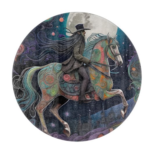 Planche À Découper Pleine lune Halloween Horseback Rider (Devant)