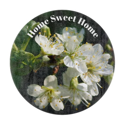 Planche À Découper Plum Blossom Home Sweet Home Glass Cutting Board (Devant)