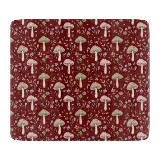 Planche À Découper Plum Rouge Fungi Dark Academia Cadeau Savant et So
