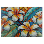 Planche À Découper Plumeria d'art en verre (Devant)