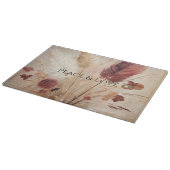 Planche À Découper Plumes de Boho à crème rouge Floral (Coin)