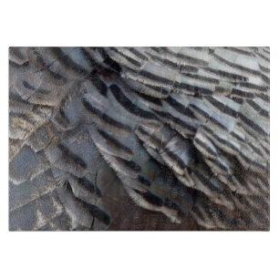 Planche À Découper Plumes de Dindon Sauvage II Design Abstrait de la