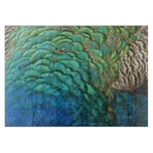Planche À Découper Plumes de paon I Design de nature abstrait coloré