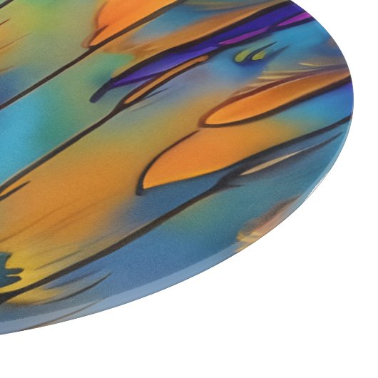 Planche À Découper Plumes en verre tendu AI Art Abstrait (Coin)