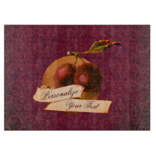 Planche À Découper Plums Vintages personnalisables Retro Fruit Old Sc