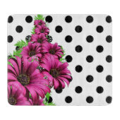 Planche À Découper Plutôt Rose Fleurs Polka Dot (Devant)