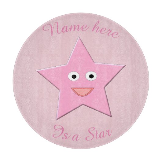 Planche À Découper Plutôt Rose Star Custom Cutboard (Devant)