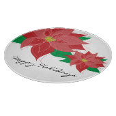 Planche À Découper Poinsettia rouge bonnes fêtes (Coin)