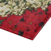 Planche À Découper Poinsettias blanches et rouges I Holiday Floral (Coin)