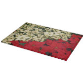 Planche À Découper Poinsettias blanches et rouges I Holiday Floral (Coin)