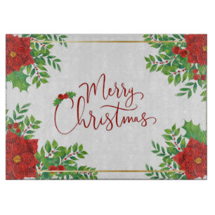 Planche À Découper Poinsettias de Noël