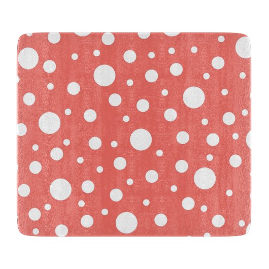 Planche À Découper Point Polka de corail (Devant)