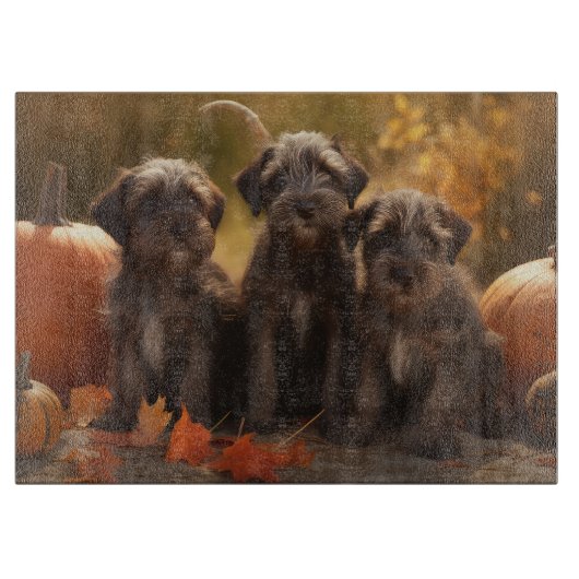 Planche À Découper Pointeur à poils durs Griffon Puppy Automne (Devant)