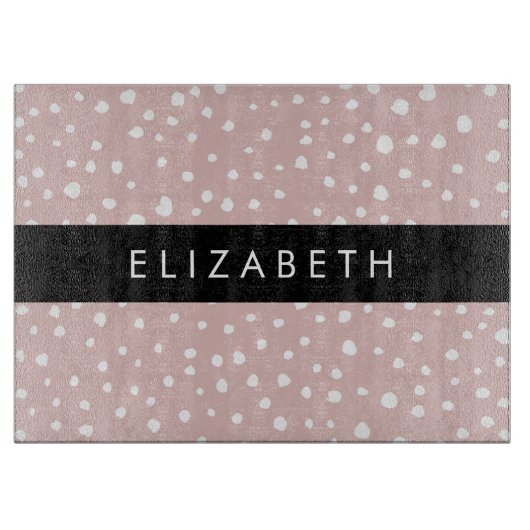 Planche À Découper Points Dalmatiens Rose, Points Dalmatiens, Votre N (Devant)