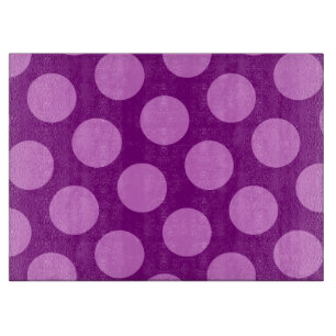 Planche À Découper Points de polka violets et orchidées