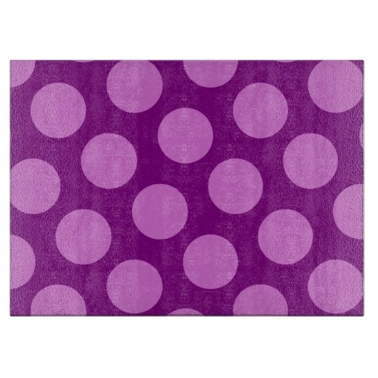 Planche À Découper Points de polka violets et orchidées (Devant)