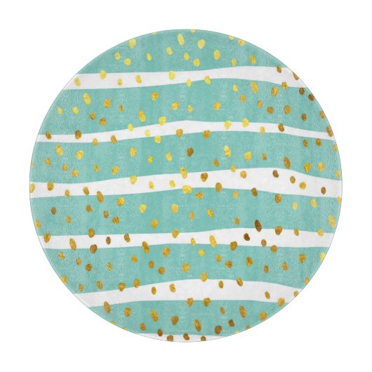 Planche À Découper Points d'or et rayures : Motif élégant (Devant)