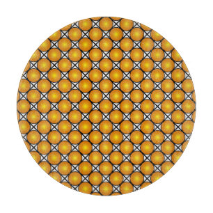 Planche À Découper Points dorés lumineux Motif de réseau noir et blan
