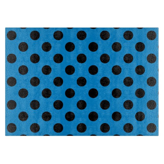Planche À Découper Points noirs sur bleu ciel (Devant)
