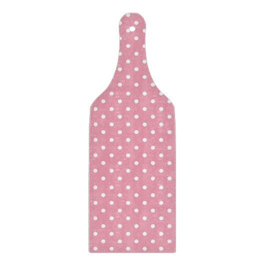 Planche À Découper Points polka sur fond rose (Devant)