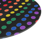 Planche À Découper Points Rainbow Candy sur noir (Coin)