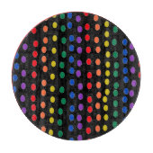 Planche À Découper Points Rainbow Candy sur noir (Devant)