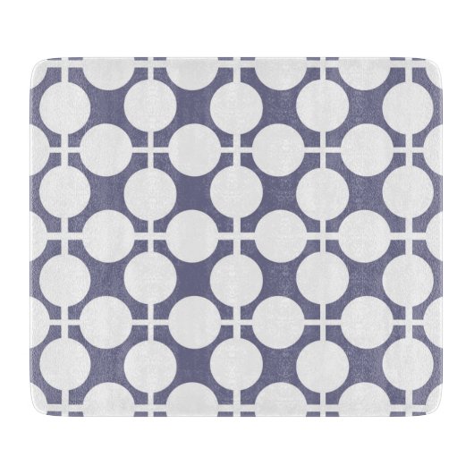 Planche À Découper pois blanc gris et motif (Devant)