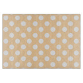 Planche À Découper Pois blancs sur beige (Devant)