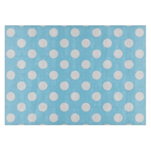 Planche À Découper Pois blancs sur bleu pâle (Devant)