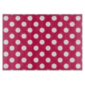 Planche À Découper Pois blancs sur cerise (Devant)