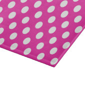 Planche À Découper Pois blancs sur fuchsia (Coin)