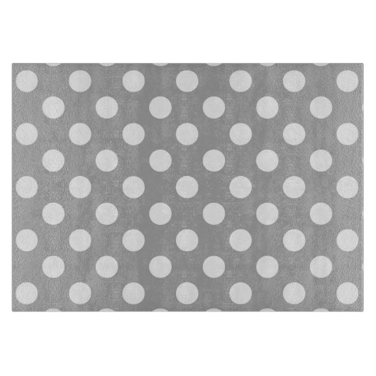 Planche À Découper Pois blancs sur gris (Devant)