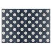 Planche À Découper Pois blancs sur gris bleu (Devant)