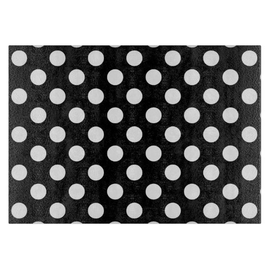 Planche À Découper Pois blancs sur noir (Devant)