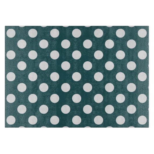 Planche À Découper Pois blancs sur turquoise (Devant)