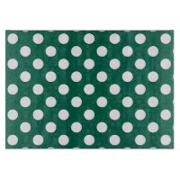 Pois blancs sur vert sauge