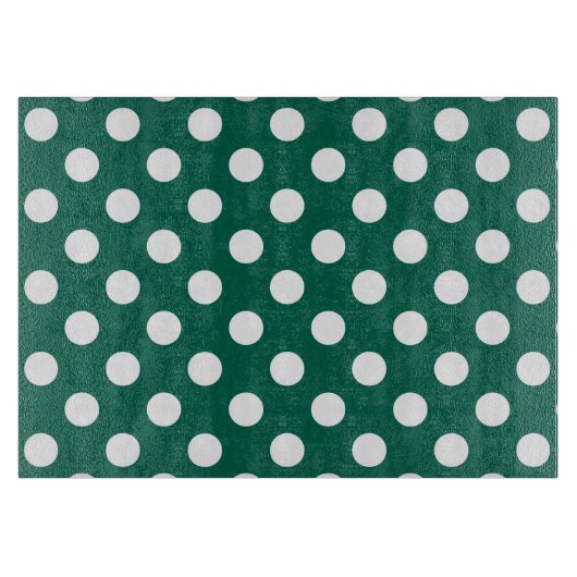 Planche À Découper Pois blancs sur vert sauge (Devant)