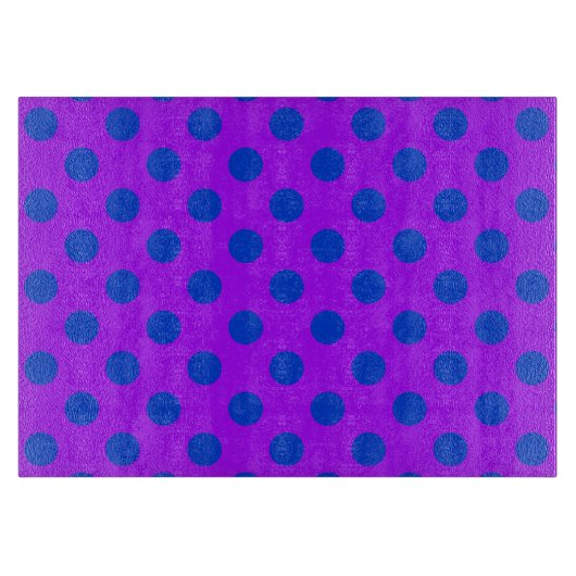 Planche À Découper Pois bleus sur violet (Devant)
