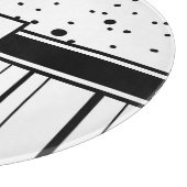 Planche À Découper Pois et rayures noirs et blancs Monogrammes (Coin)